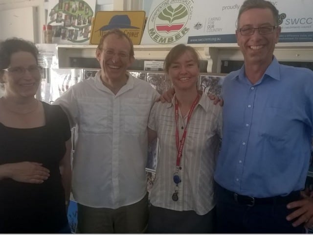 Dr Penny Hollick and Vanessa Slater (Shire of SJ), Prof. Mark Olson and Francis Smit (LandcareSJ)