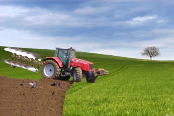 tractor ploughing fields