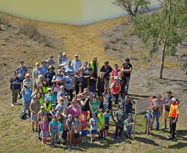 many volunteers at Darling Downs wetland