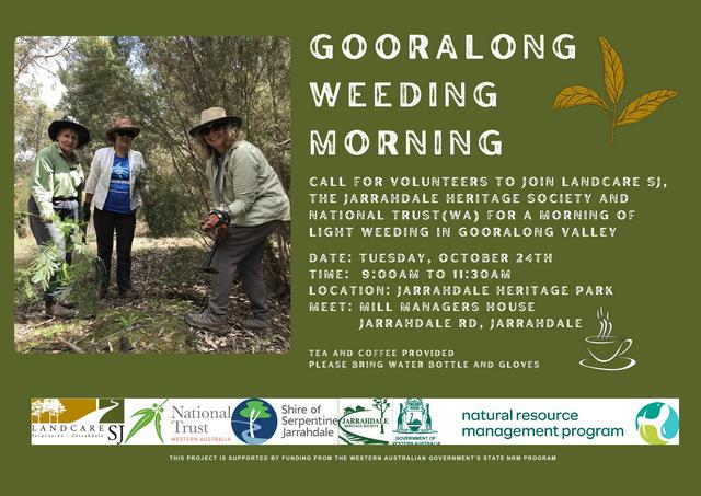 event flyer for Gooralong weeding morning